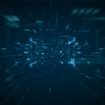 Abstract technology big data concept motion graphic abstract data center data flow transferring big data storage blockchain server hi-speed internet 3d rendering scaled