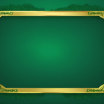 New year empty green background with gold border