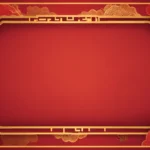 New year empty red background with gold border