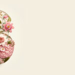 Floral wallpaper with number 8 copy space botanical design celebrate international woman's day