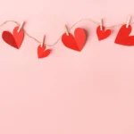 Paper valentines day hearts pink