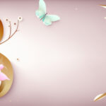 Women’s Day floral background with butterflies. Abstract spring wallpaper