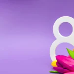 Women's day 8-3 congratulations flowers colored background place text suitable advertising postcards congratulations