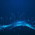 Point line penetrating particle trajectory network technology velocity sensing background