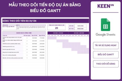 [GS-PLAN-010] Mẫu theo dõi tiến độ dự án bằng biểu đồ GANTT Google Sheet